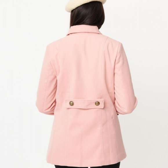 NWT Unique Vintage Pink Squad Peacoat - L/10-12 - Picture 5 of 7